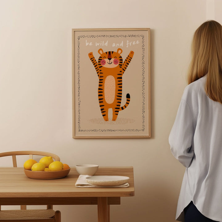 Be Wild and Free Tiger Kids Print wall - art - picture - poster