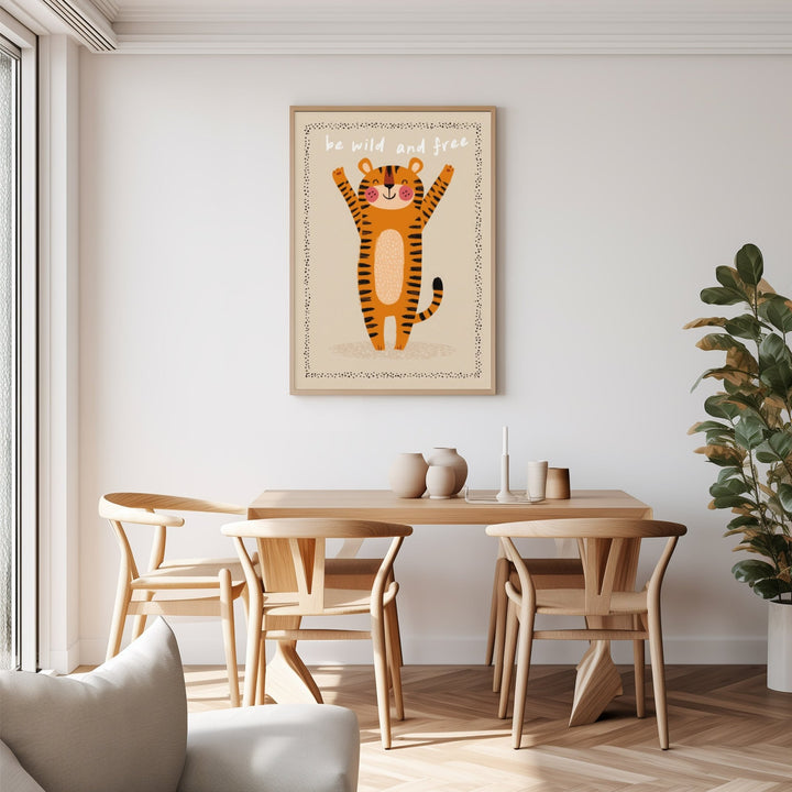 Be Wild and Free Tiger Kids Print wall - art - picture - poster