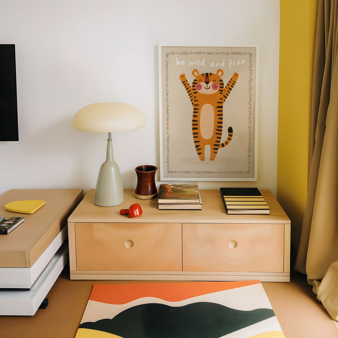 Be Wild and Free Tiger Kids Print wall - art - picture - poster