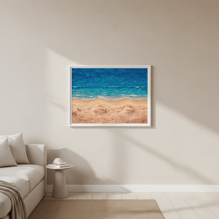 Beach Birds Eye Landscape Brushstrokes Painting Wall Art wall - art - picture - poster