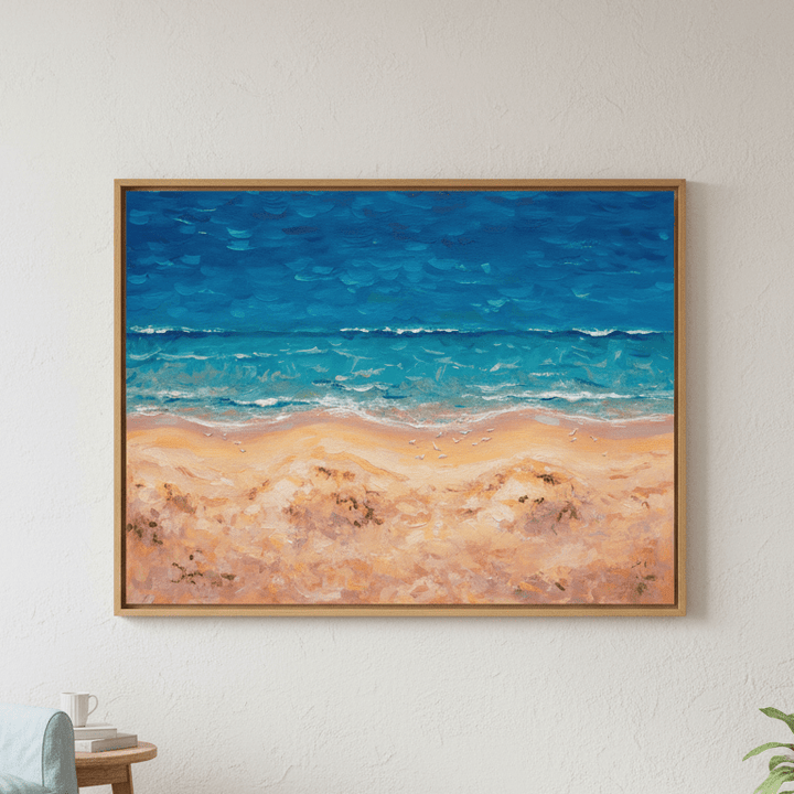 Beach Birds Eye Landscape Brushstrokes Painting Wall Art wall - art - picture - poster
