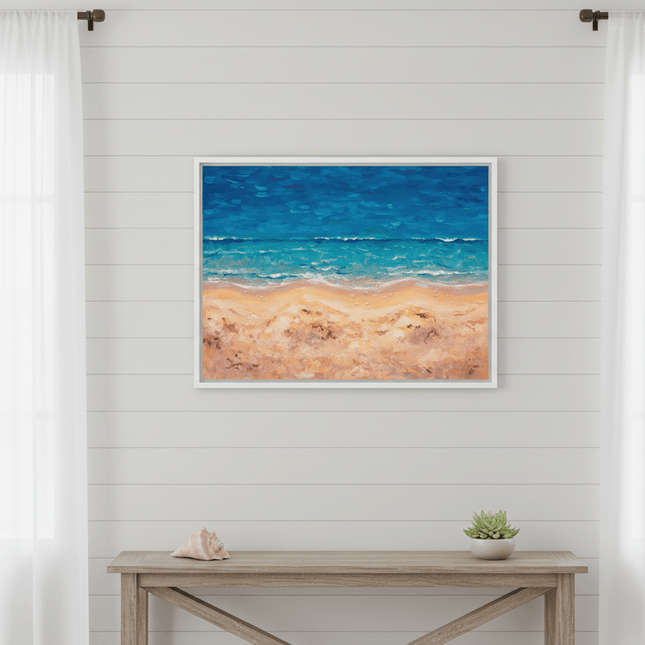 Beach Birds Eye Landscape Brushstrokes Painting Wall Art wall - art - picture - poster
