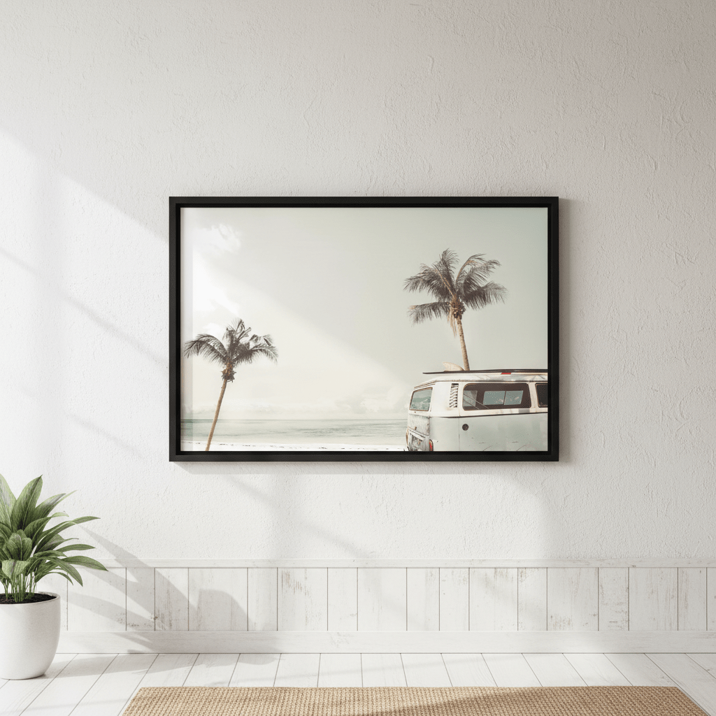 Beach Camper Van Landscape Photograph wall - art - picture - poster