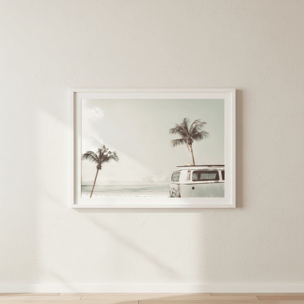 Beach Camper Van Landscape Photograph wall - art - picture - poster
