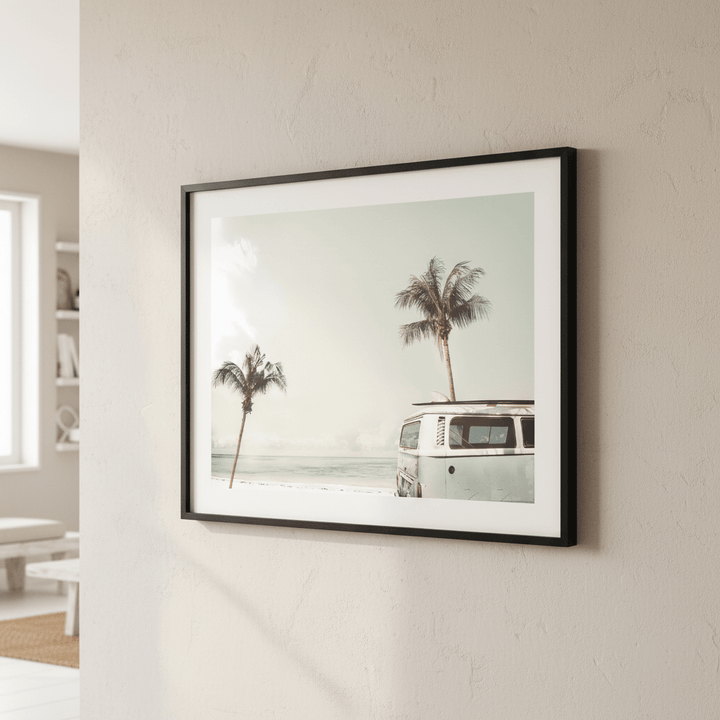 Beach Camper Van Landscape Photograph wall - art - picture - poster