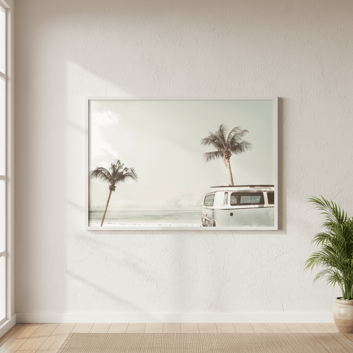 Beach Camper Van Landscape Photograph wall - art - picture - poster