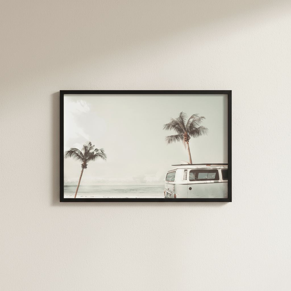 Beach Camper Van Landscape Photograph wall - art - picture - poster
