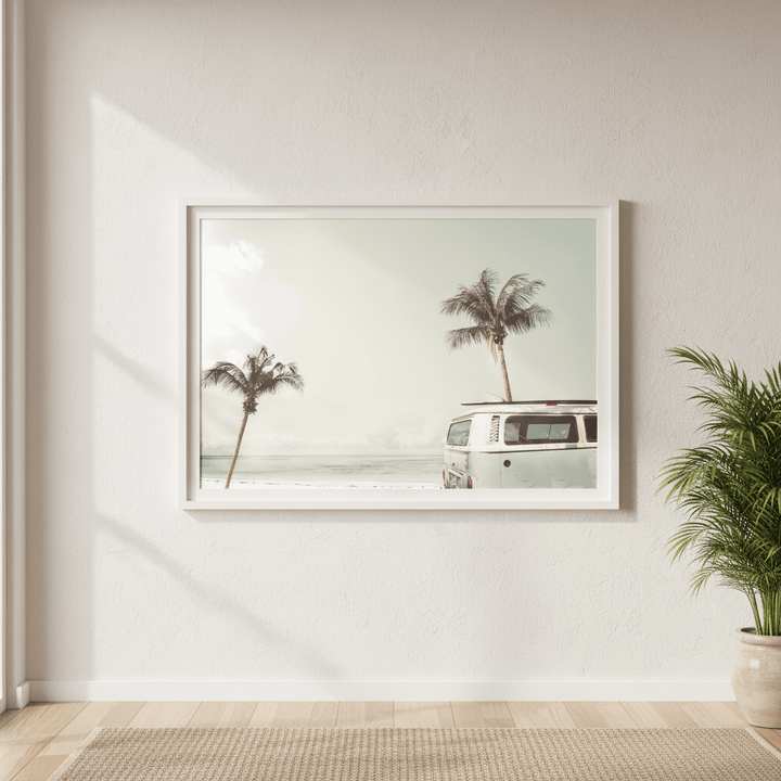 Beach Camper Van Landscape Photograph wall - art - picture - poster