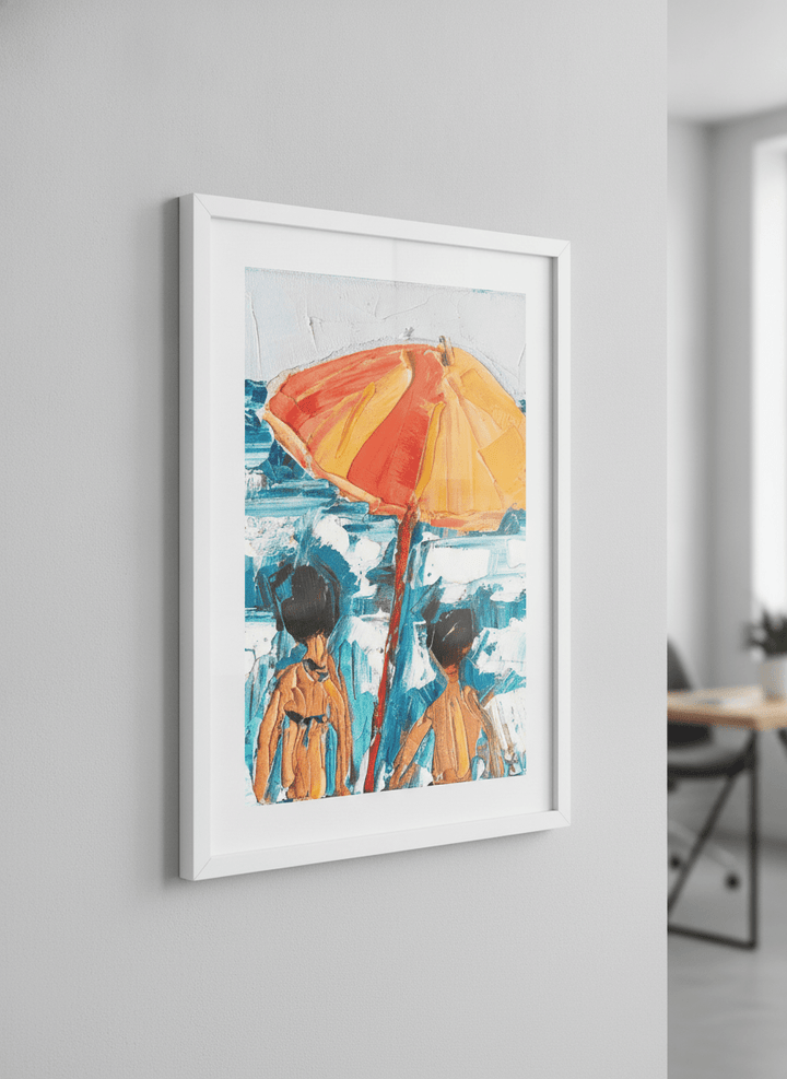 Contemporary wall art featured in a bright modern office workspace