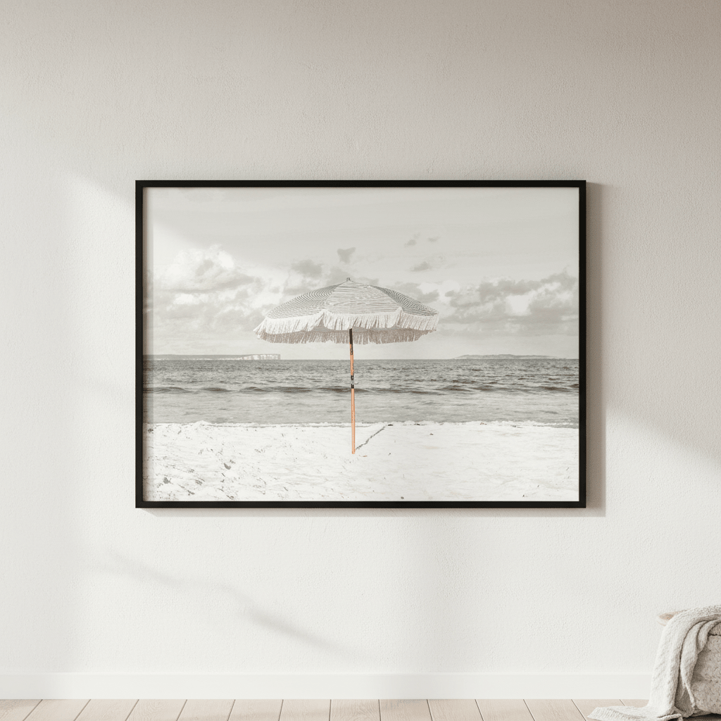Beach Umbrella Paradise Landscape wall - art - picture - poster