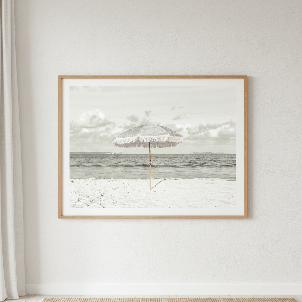 Beach Umbrella Paradise Landscape wall - art - picture - poster