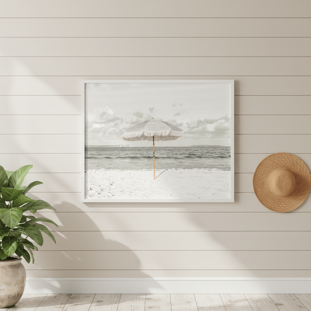 Beach Umbrella Paradise Landscape wall - art - picture - poster