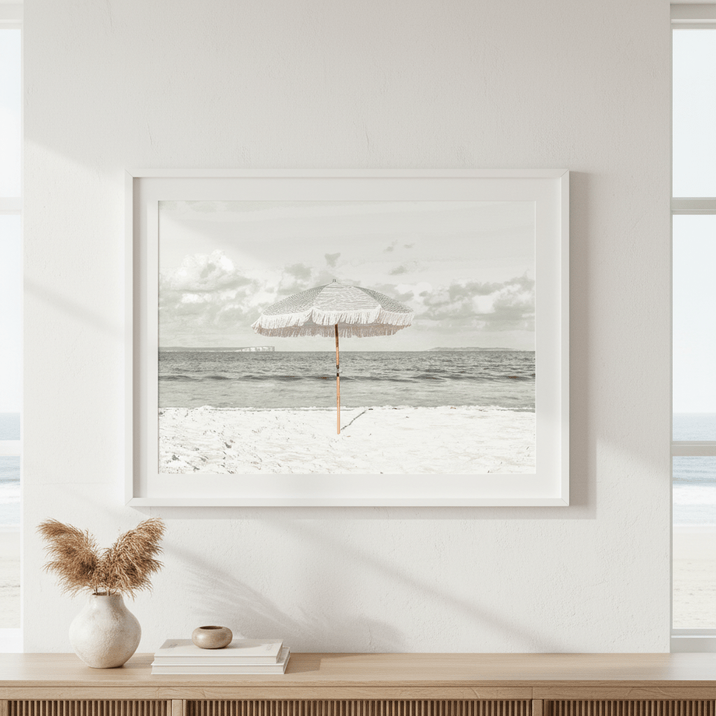 Beach Umbrella Paradise Landscape wall - art - picture - poster