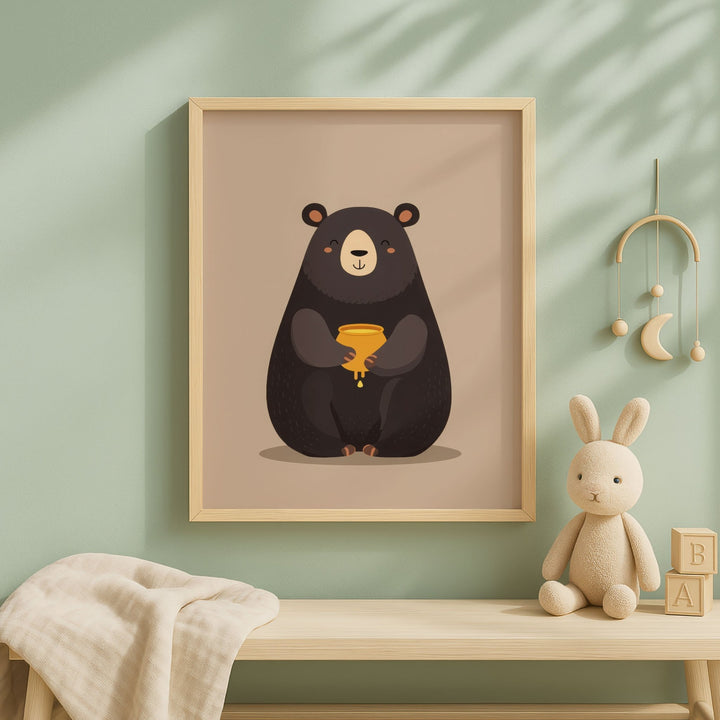 Bear Honey Children's Nursery Print wall - art - picture - poster