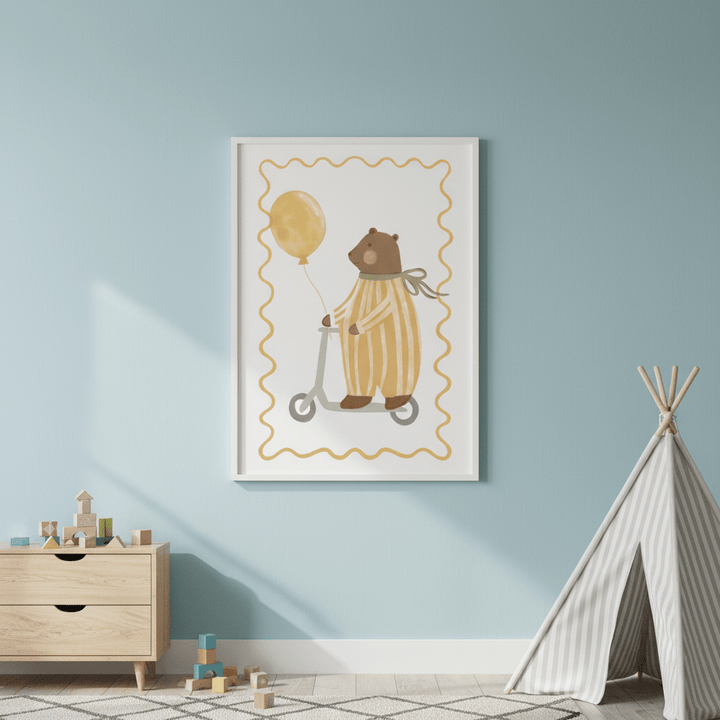 Bear on a Scooter by Menina Lisboa wall - art - picture - poster