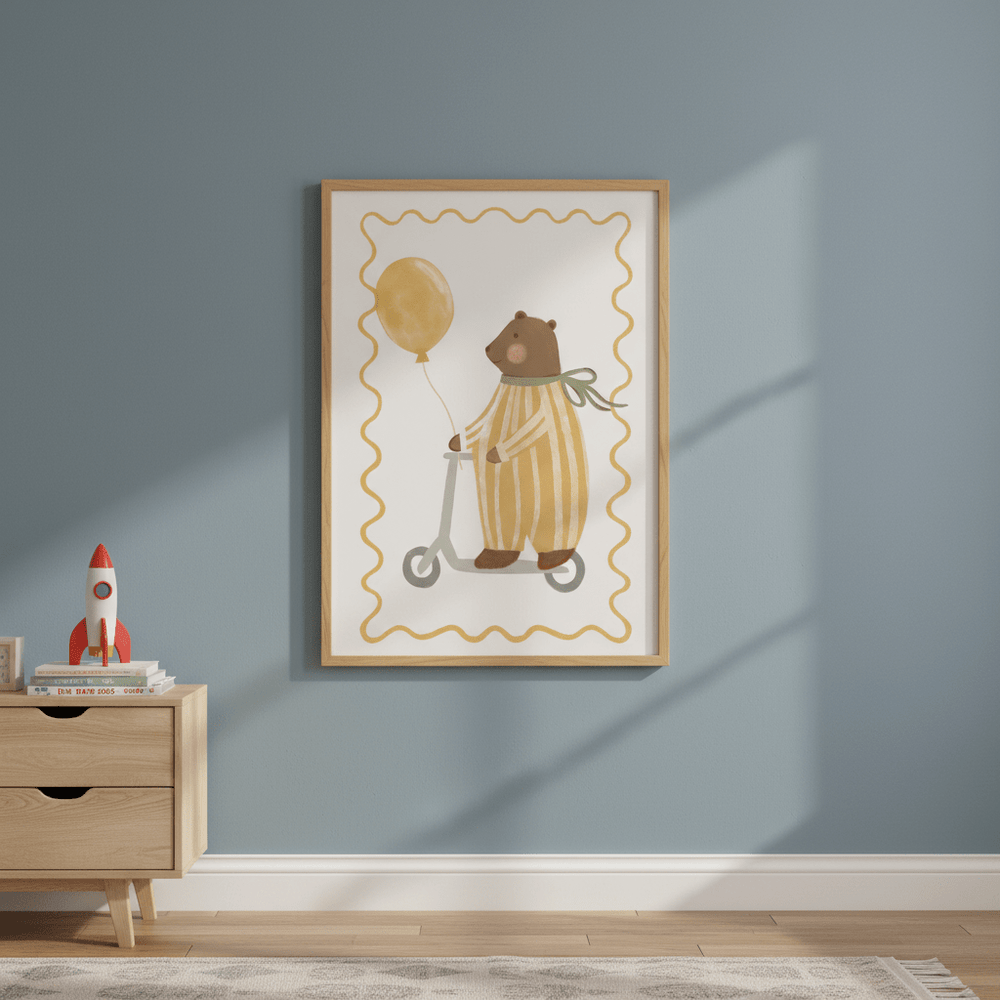 Bear on a Scooter by Menina Lisboa wall - art - picture - poster