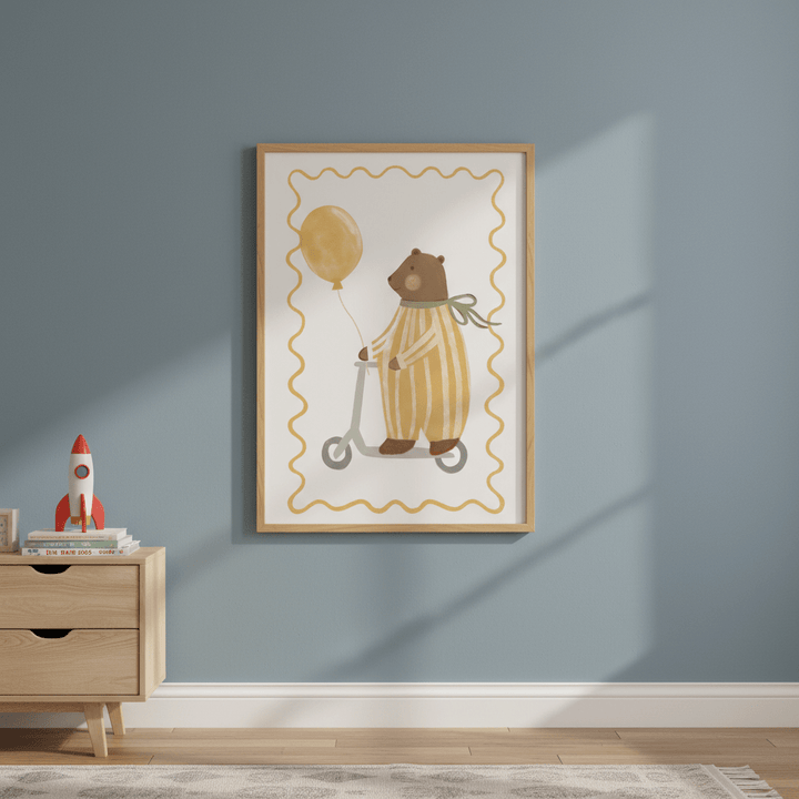 Bear on a Scooter by Menina Lisboa wall - art - picture - poster