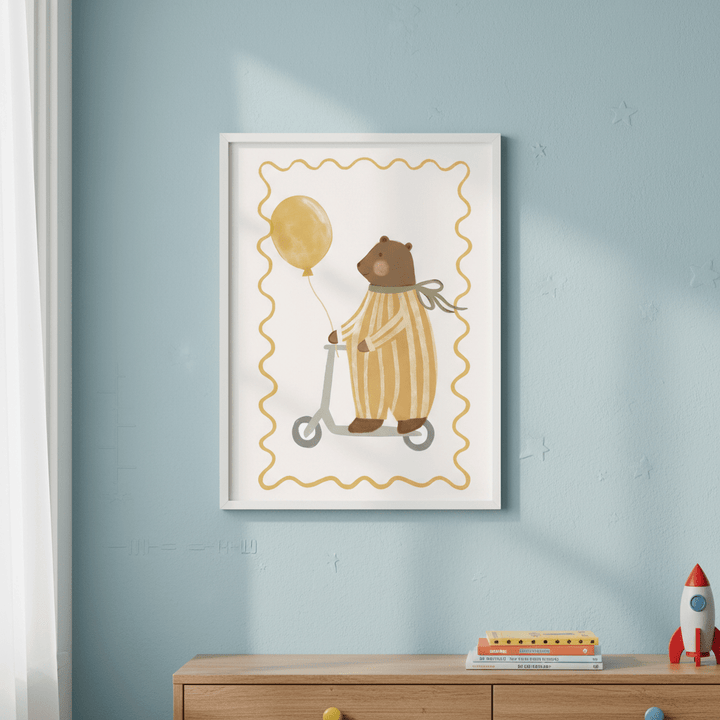 Bear on a Scooter by Menina Lisboa wall - art - picture - poster