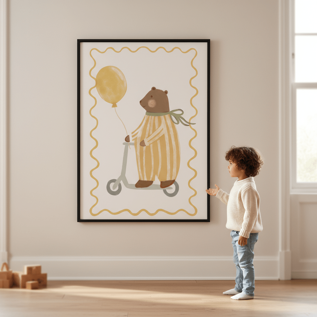 Bear on a Scooter by Menina Lisboa wall - art - picture - poster