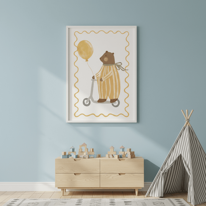 Bear on a Scooter by Menina Lisboa wall - art - picture - poster