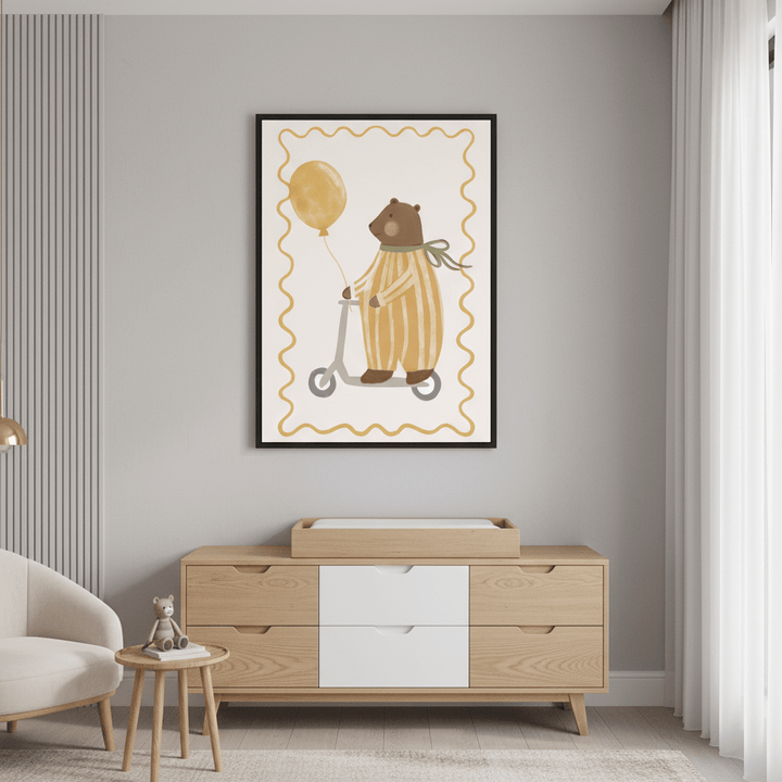 Bear on a Scooter by Menina Lisboa wall - art - picture - poster