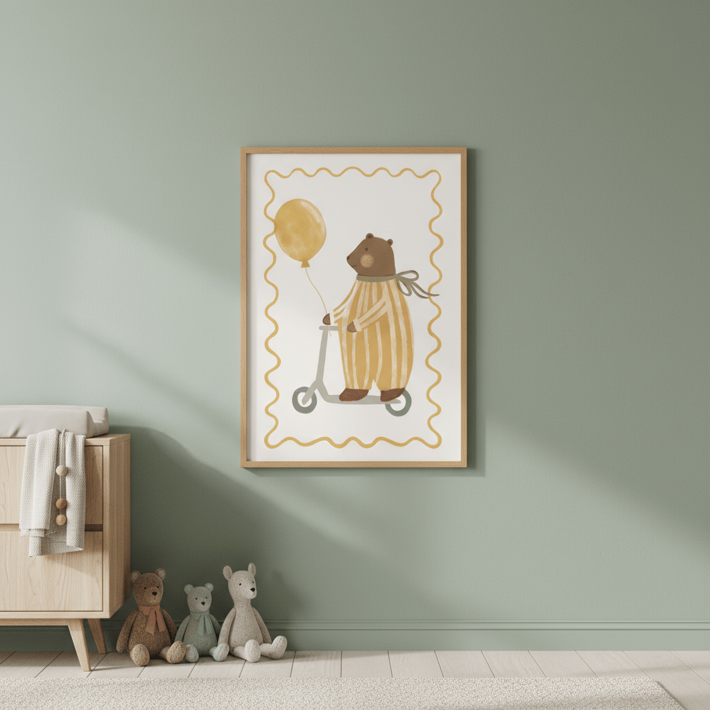 Bear on a Scooter by Menina Lisboa wall - art - picture - poster