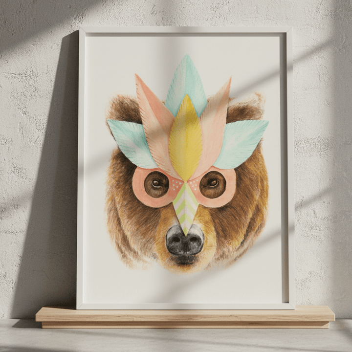 Bear Paper Mask by Florent Bodart wall - art - picture - poster