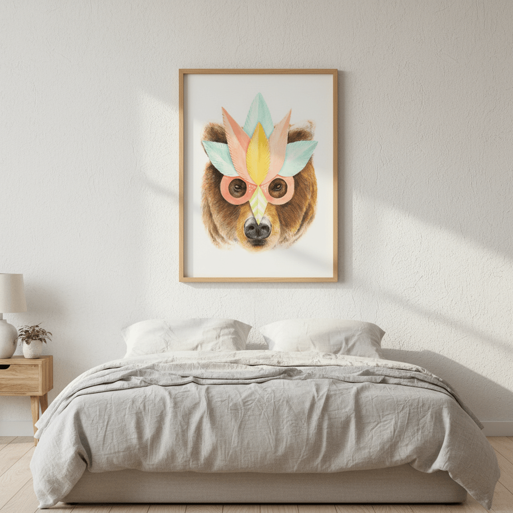 Bear Paper Mask by Florent Bodart wall - art - picture - poster