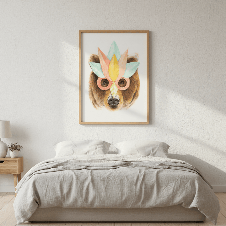 Bear Paper Mask by Florent Bodart wall - art - picture - poster
