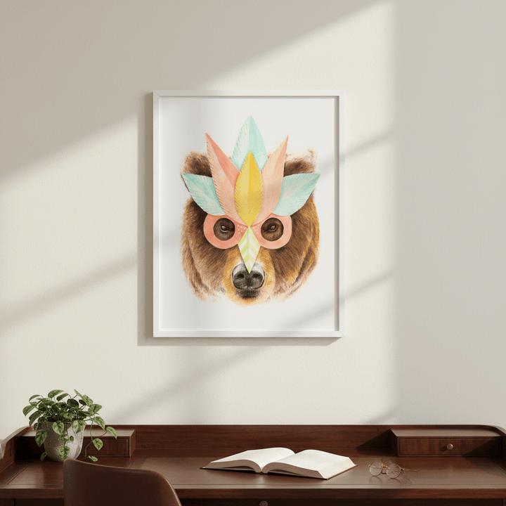 Bear Paper Mask by Florent Bodart wall - art - picture - poster