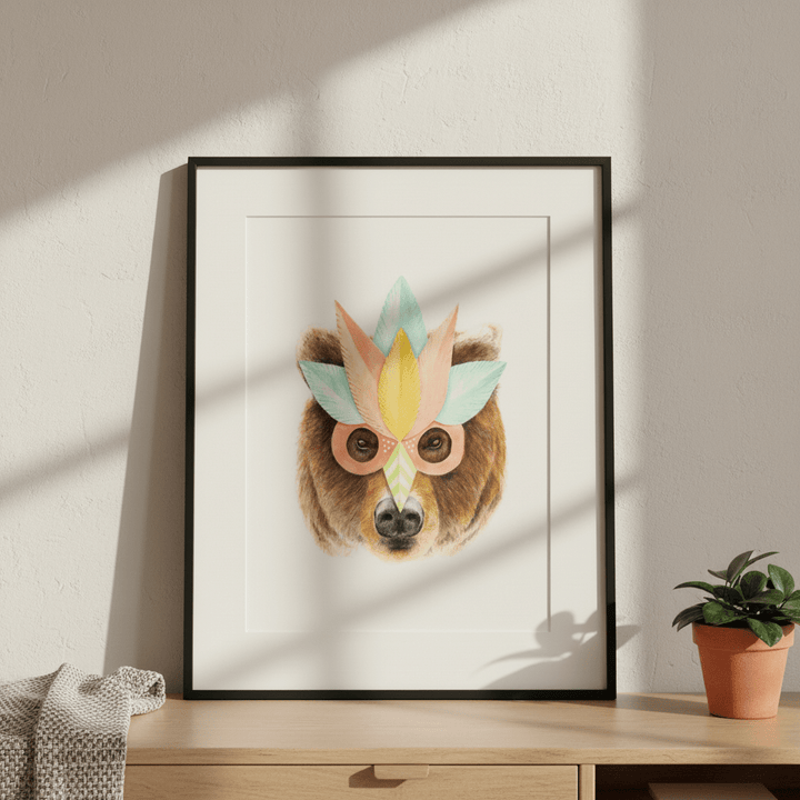 Bear Paper Mask by Florent Bodart wall - art - picture - poster