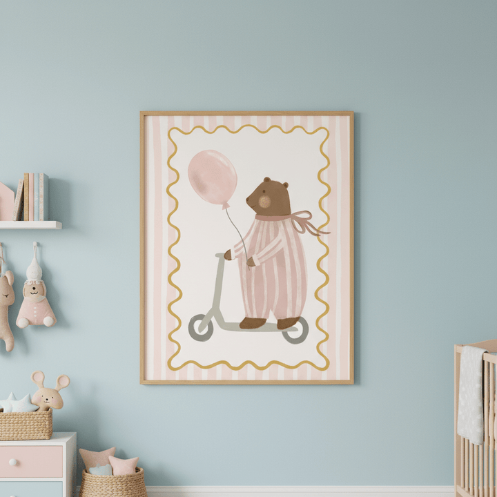 Bear with Pink Balloon by Menina Lisboa wall - art - picture - poster