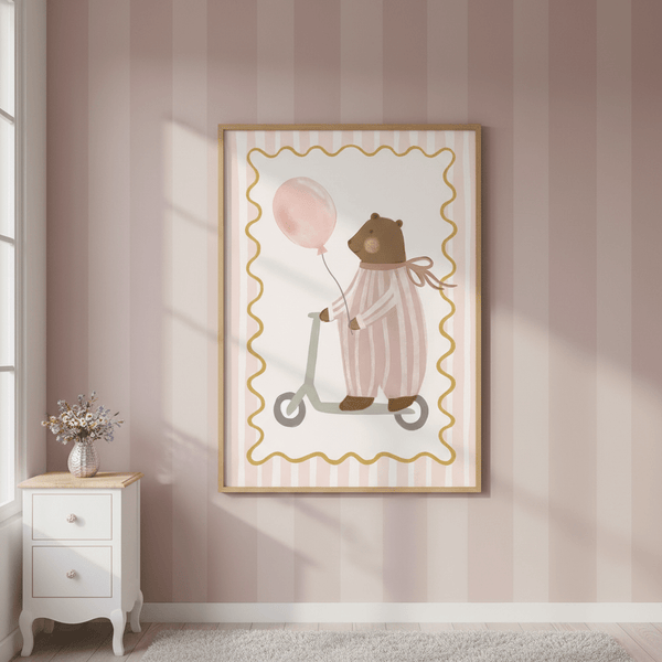 Bear with Pink Balloon by Menina Lisboa