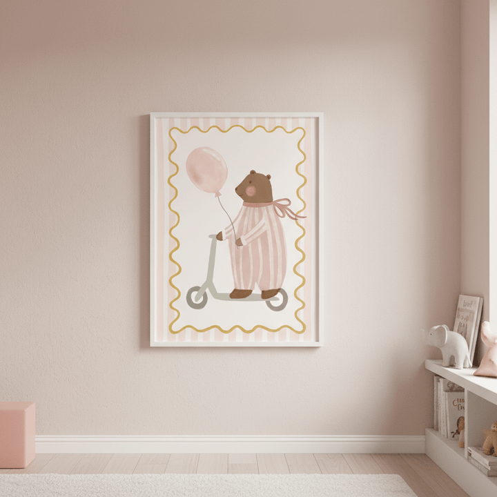 Bear with Pink Balloon by Menina Lisboa wall - art - picture - poster