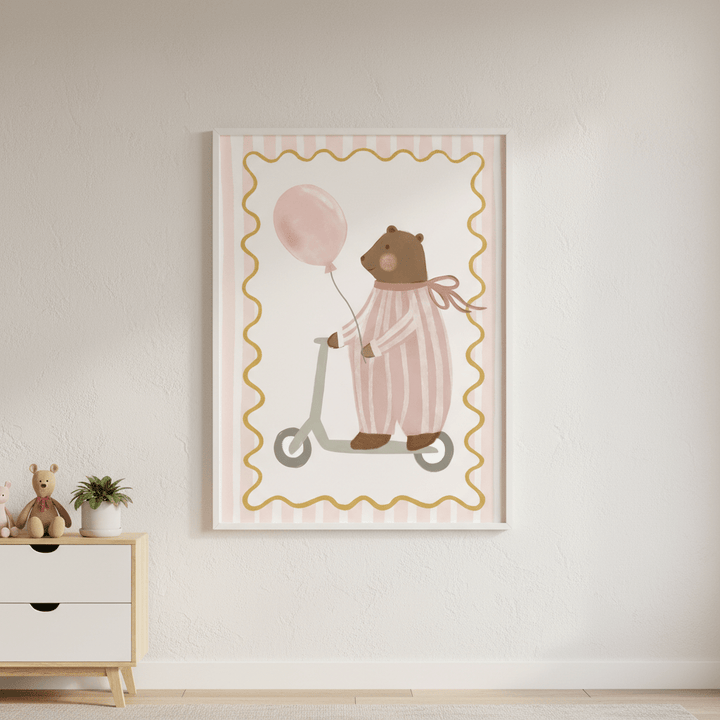 Bear with Pink Balloon by Menina Lisboa wall - art - picture - poster
