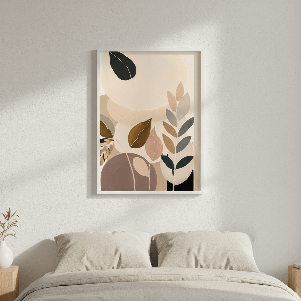 Beauty in Beige Foliage by Bella Eve wall - art - picture - poster