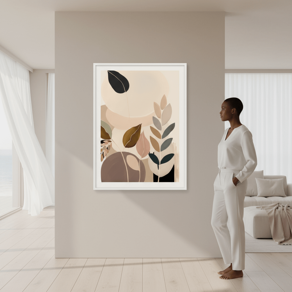 Beauty in Beige Foliage by Bella Eve wall - art - picture - poster