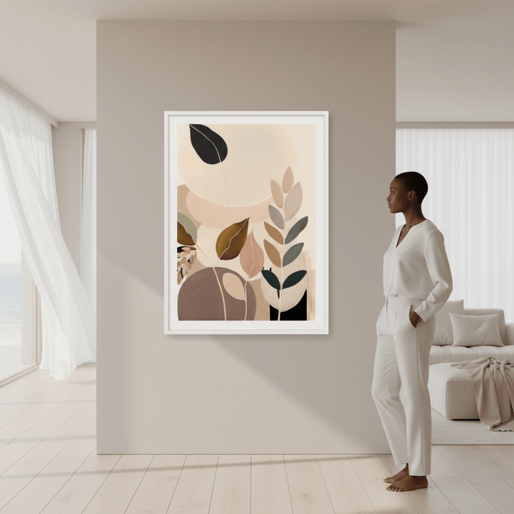 Beauty in Beige Foliage by Bella Eve wall - art - picture - poster