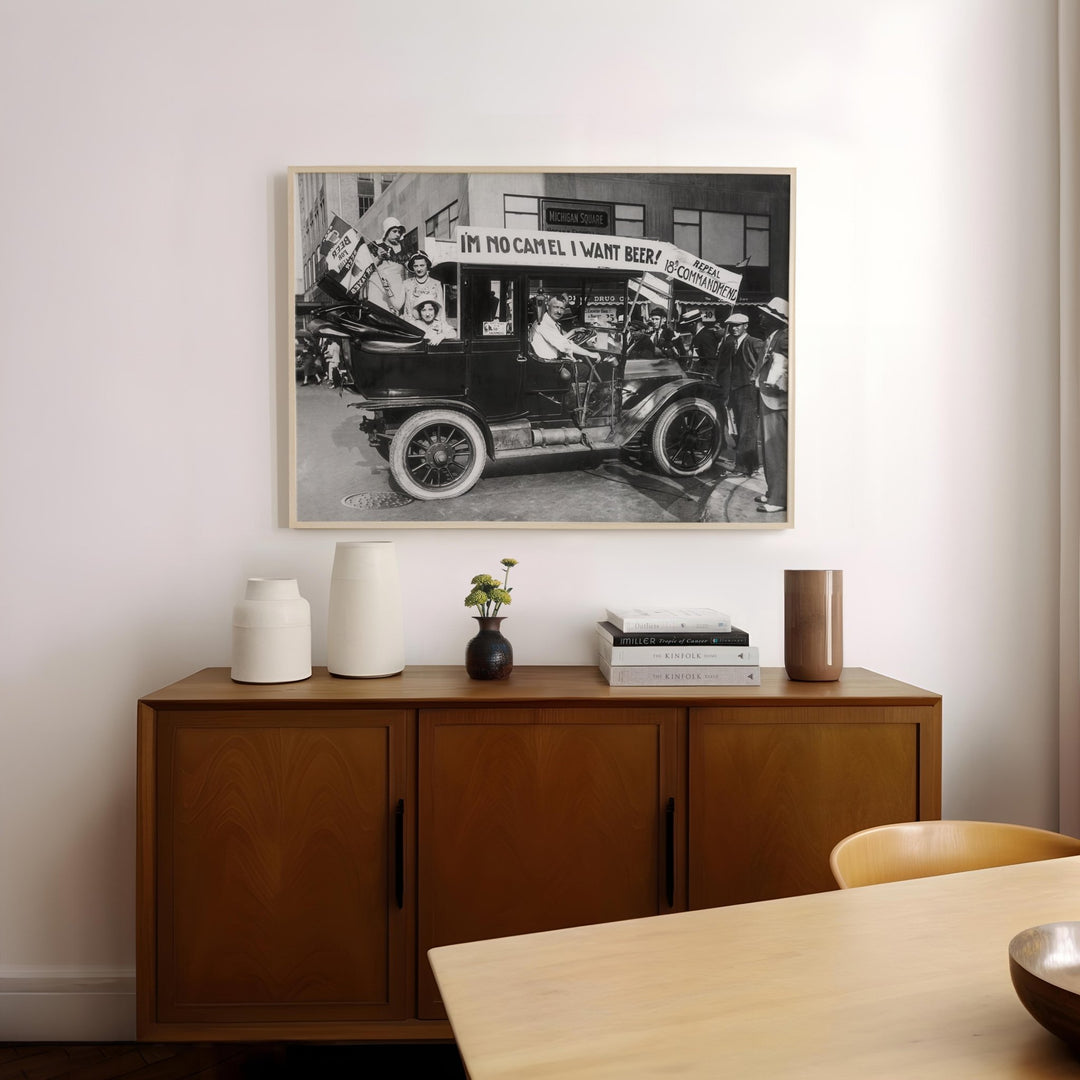 Beer Protest Vintage Photograph Landscape Wall Art wall - art - picture - poster