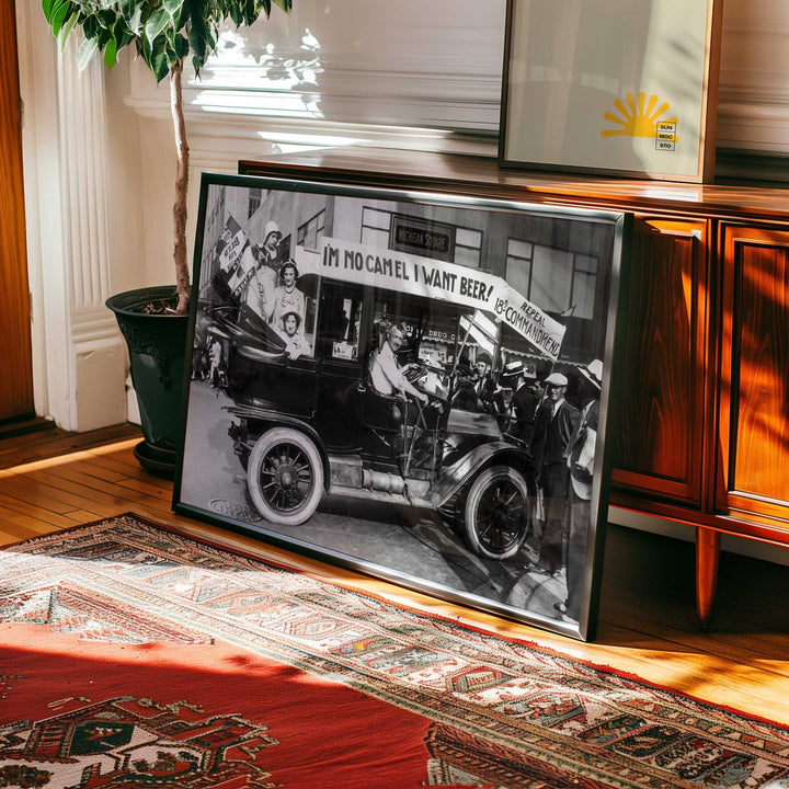 Beer Protest Vintage Photograph Landscape Wall Art wall - art - picture - poster