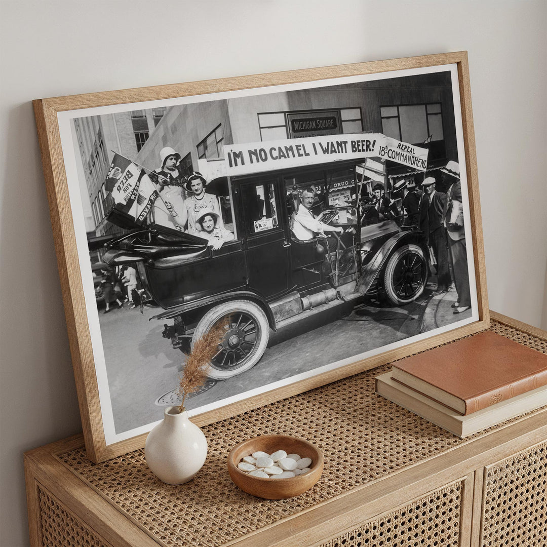 Beer Protest Vintage Photograph Landscape Wall Art wall - art - picture - poster