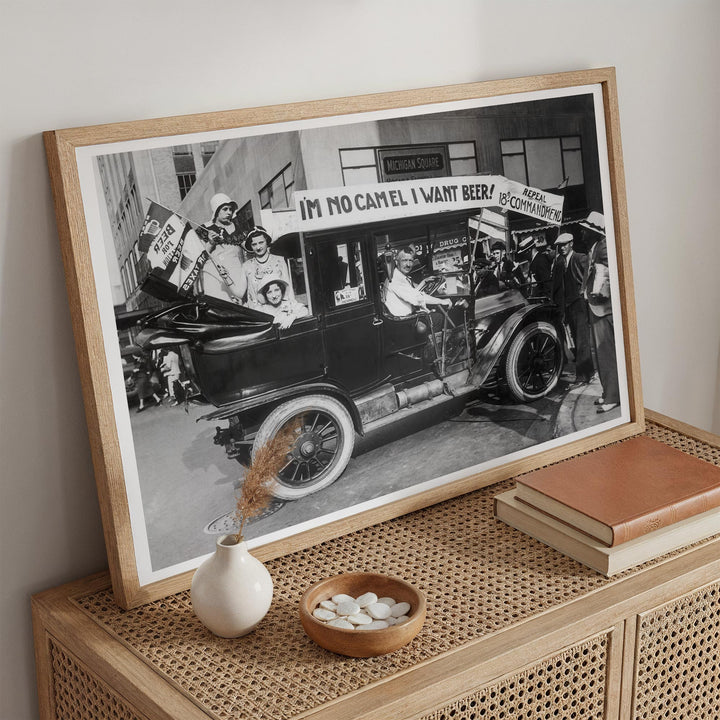 Beer Protest Vintage Photograph Landscape Wall Art wall - art - picture - poster