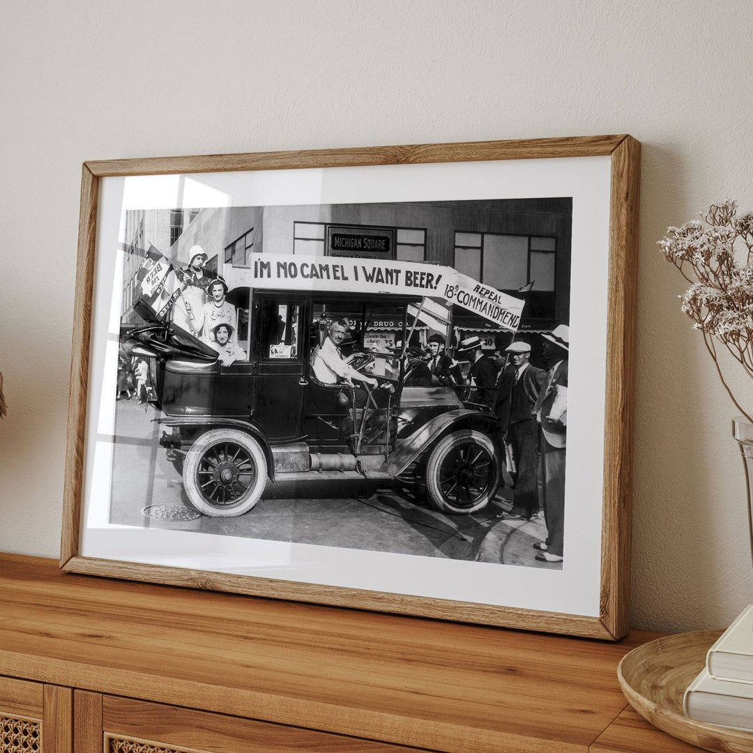 Beer Protest Vintage Photograph Landscape Wall Art wall - art - picture - poster