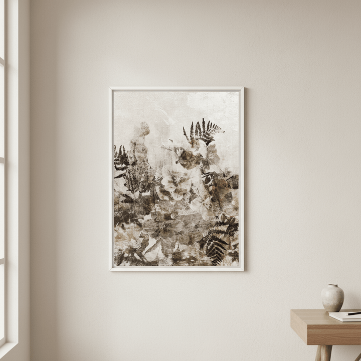 Beige Grunge Floral by Deer Muskeeter wall - art - picture - poster