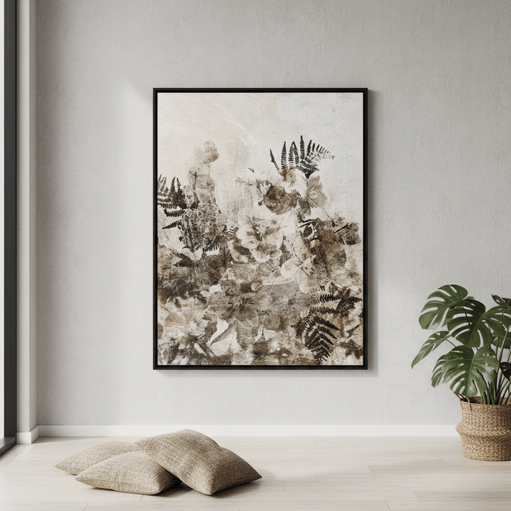 Beige Grunge Floral by Deer Muskeeter wall - art - picture - poster