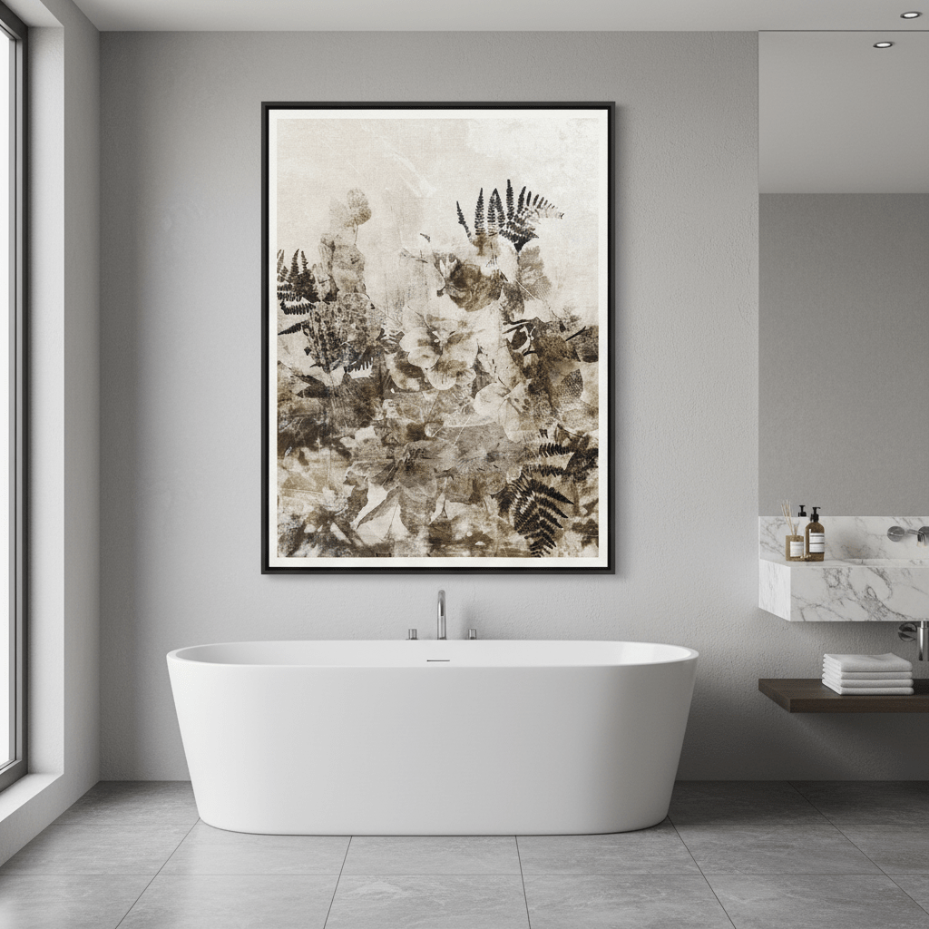 Beige Grunge Floral by Deer Muskeeter wall - art - picture - poster