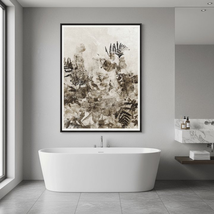 Beige Grunge Floral by Deer Muskeeter wall - art - picture - poster