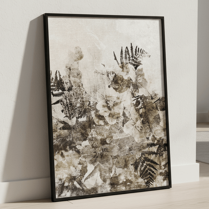 Beige Grunge Floral by Deer Muskeeter wall - art - picture - poster