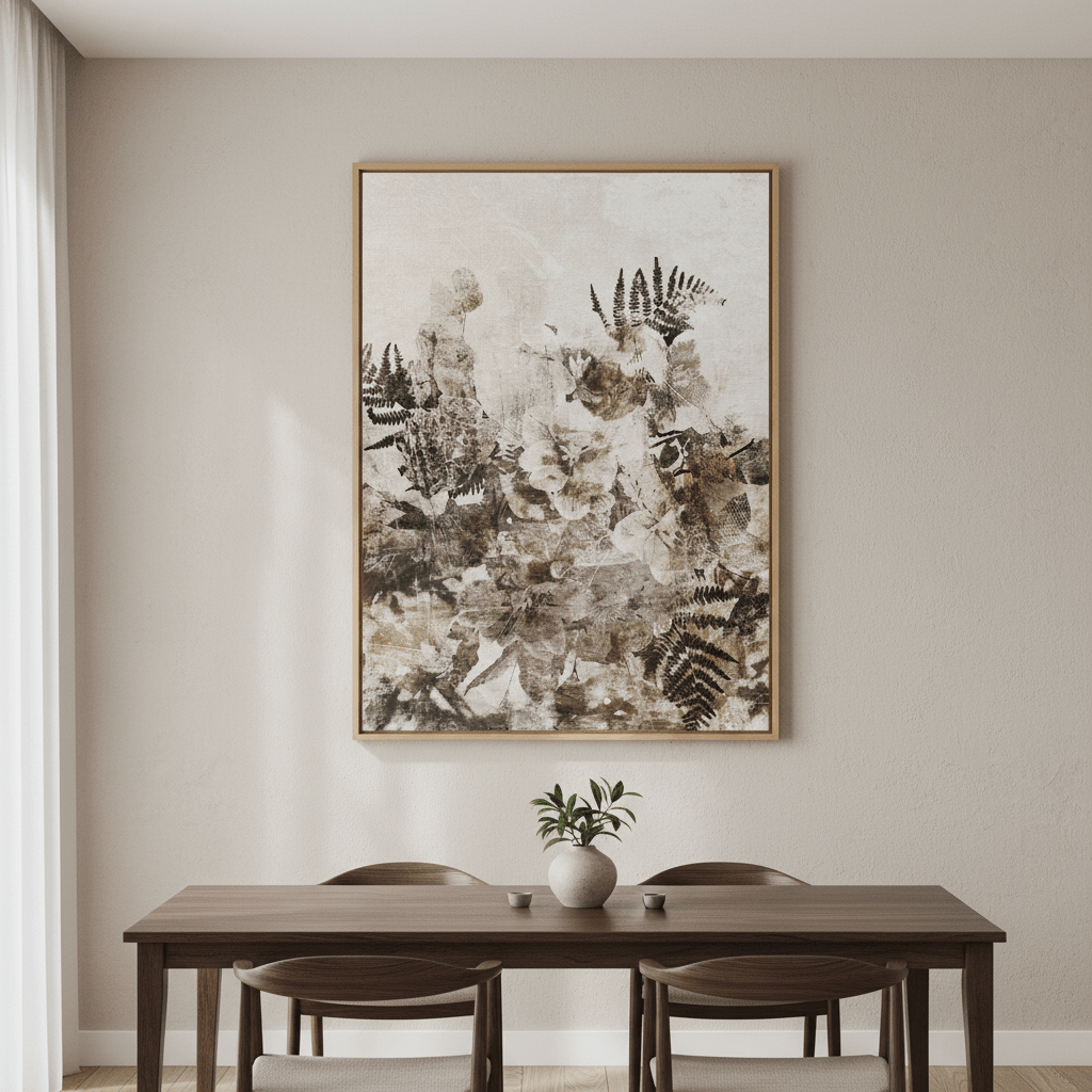 Beige Grunge Floral by Deer Muskeeter wall - art - picture - poster