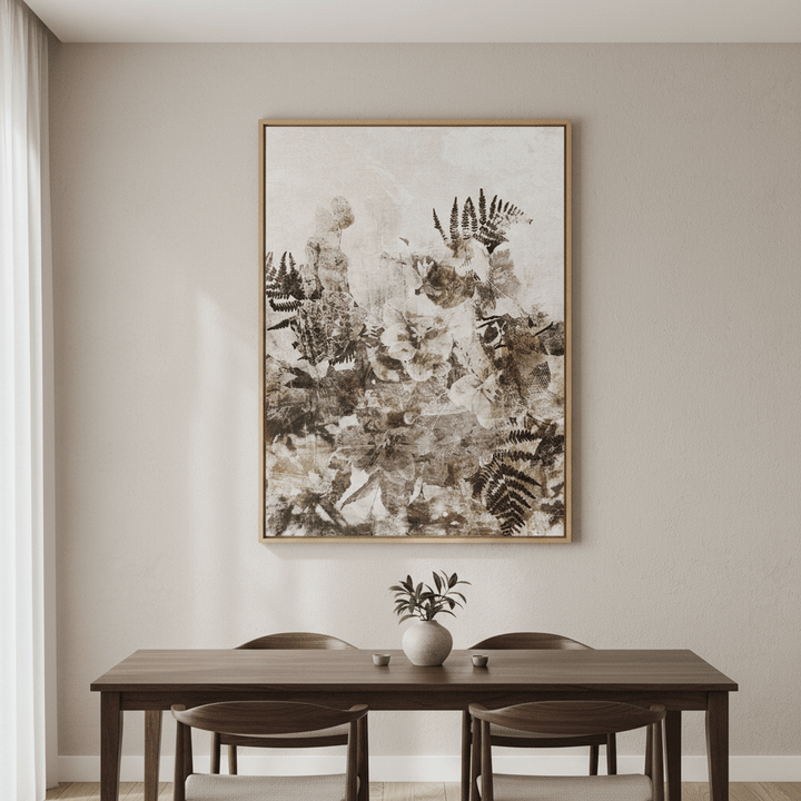 Beige Grunge Floral by Deer Muskeeter wall - art - picture - poster